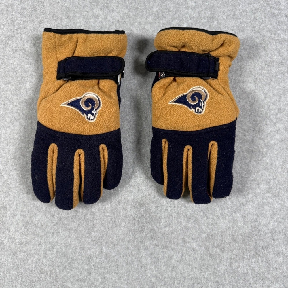 St Louis Rams NFL Youth Fleece Gloves Thinsulate Waterproof Navy Gold One Size
